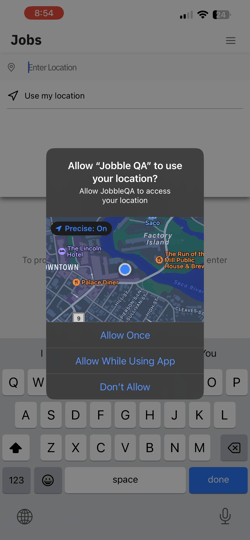 Jobs - Allow Location